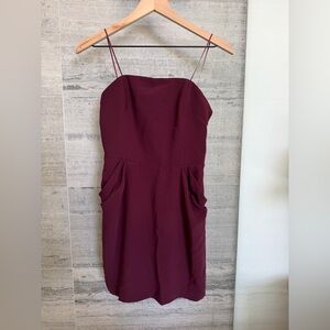 Amanda Uprichard Strapless Wine-Plum Dress
